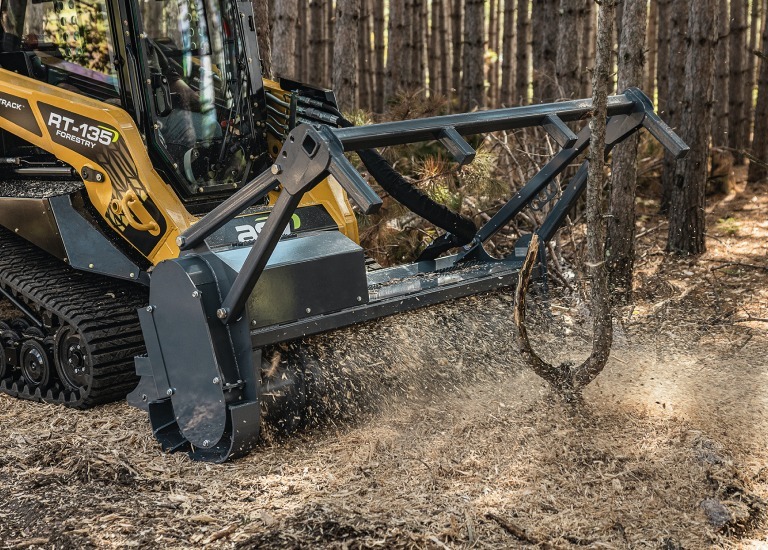 Forestry compact track loader with mulcher