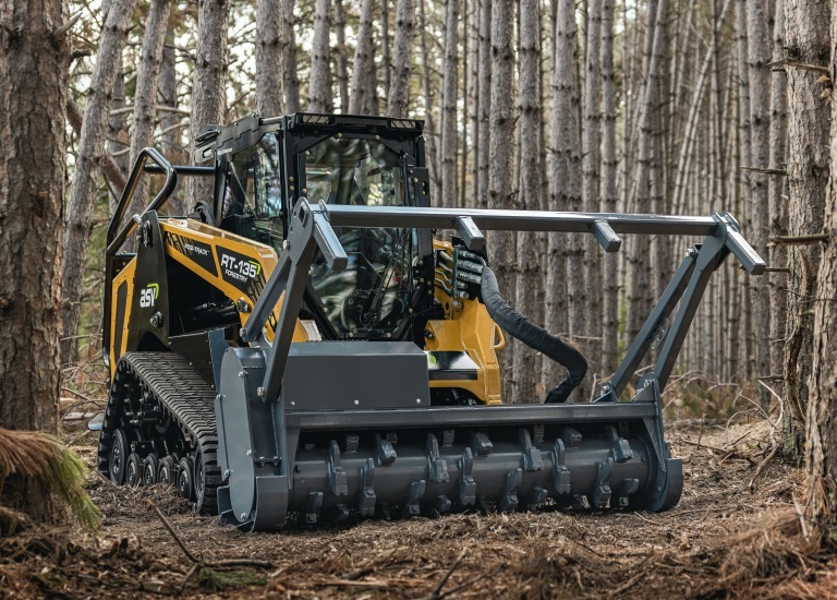 ASV forestry compact track loader and mulcher attachment