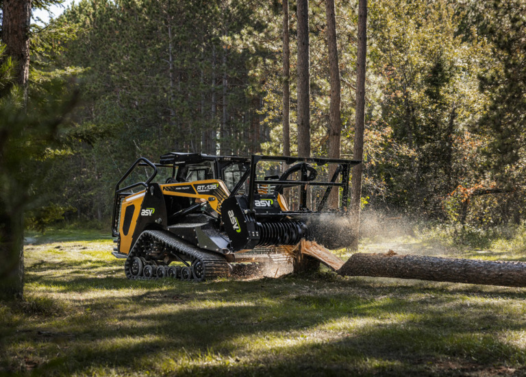 ASV forestry compact track loader and mulcher attachment